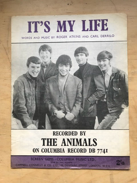 Animals It S My Life Sheet Music Original 1965 Lyrics And Music Uk Ebay