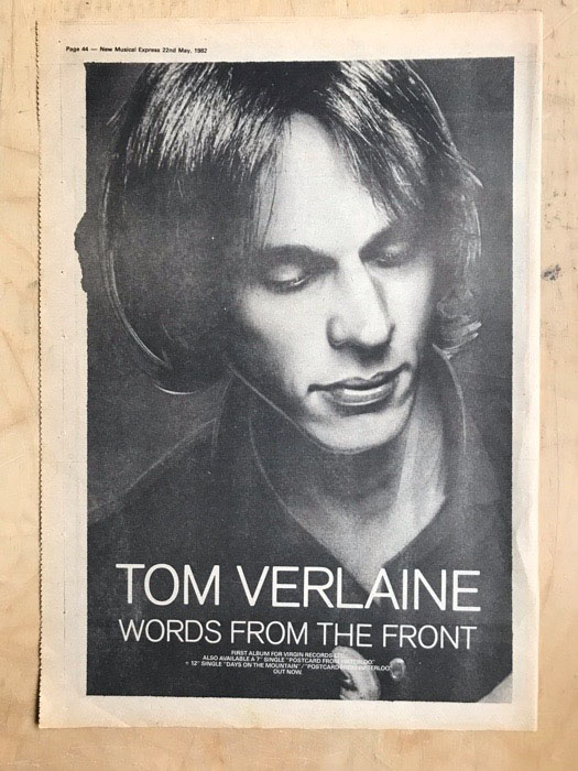 Tom Verlaine Words from the front (Vinyl Records, LP, CD) on CDandLP