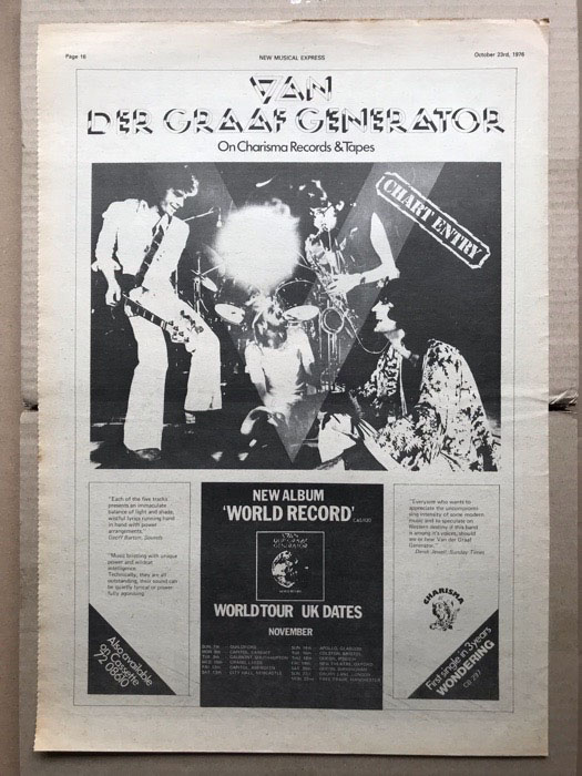 World record de Van Der Graaf Generator, Poster / Affiche chez rockofages -  Ref:3097132872