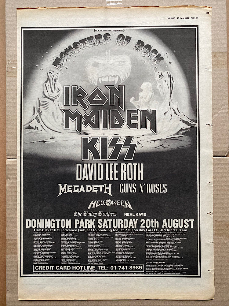 Monsters of rock 1988 by Iron Maiden/Kiss, Poster / Display with