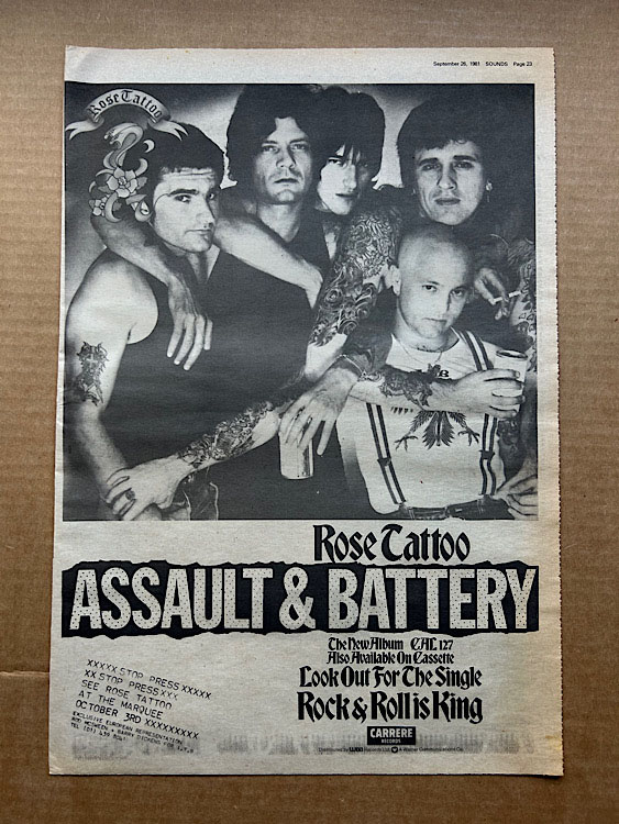 1981 Assault  Battery  Rose Tattoo  Rockronología